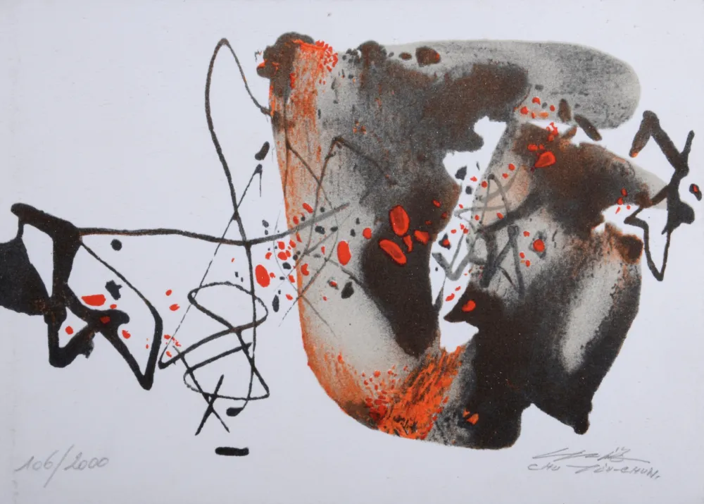 Lithographie Chu Teh Chun  - Abstract Composition