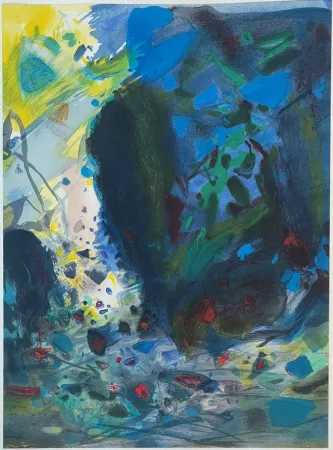 Lithographie Chu Teh Chun  - Saison bleue (Planche I) 