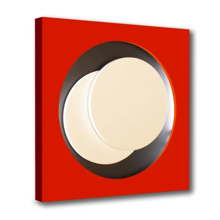 Gravure Sur Bois Claisse - Cercle Rouge et Noir