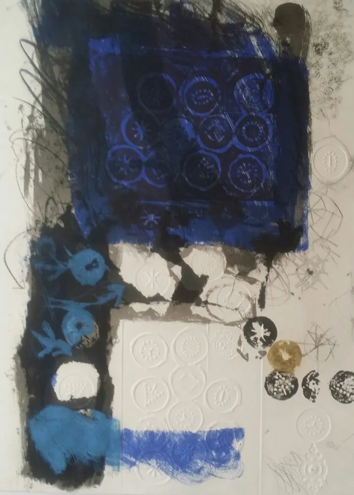 Gravure Clavé - Etoiles et signes (1969)