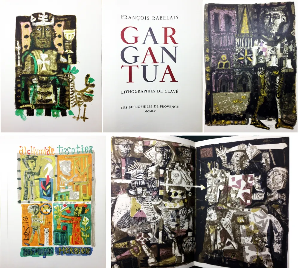 Livre Illustré Clavé - Rabelais. GARGANTUA. 61 lithographies originales de Clavé (1955)