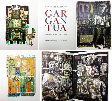 Livre Illustré Clavé - Rabelais. GARGANTUA. 61 lithographies originales de Clavé (1955)