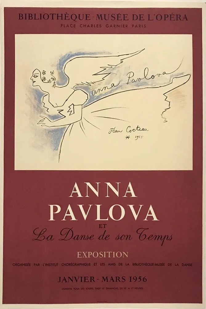 Affiche Cocteau - Anna Pavlova et la danse de son temps