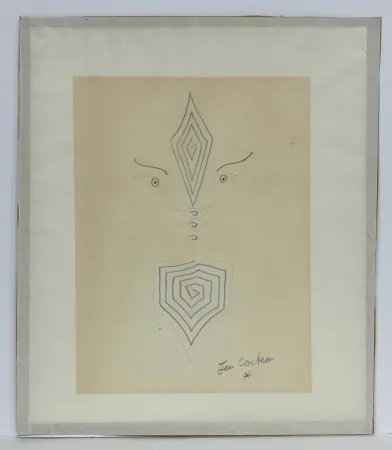 Aucune Technique Cocteau - Deux profils aux arabesques