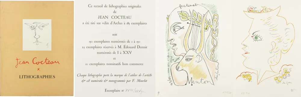 Livre Illustré Cocteau - Jean Cocteau, 25 lithographies originales 1956-58