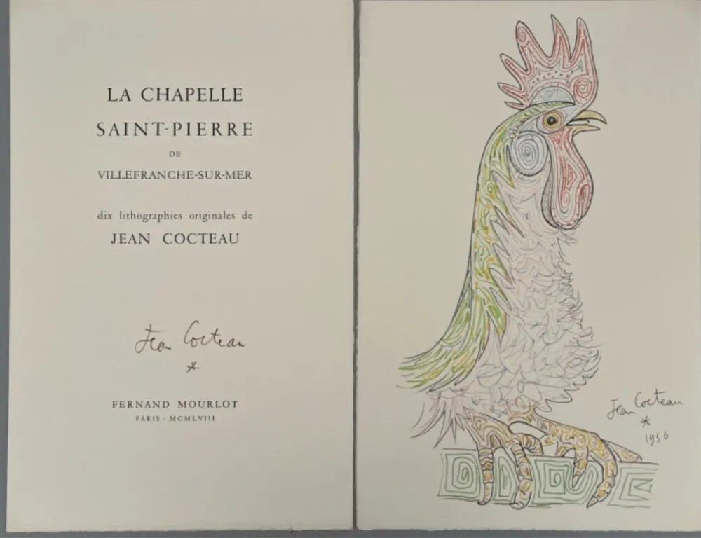 Livre Illustré Cocteau - La Chapelle Saint-Pierre de Villefranche-sur-Mer, Mourlot 