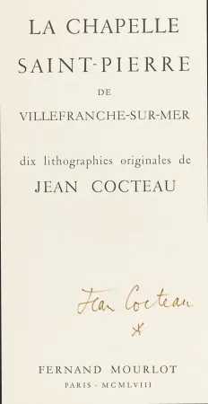 Livre Illustré Cocteau - La Chapelle Saint-Pierre de Villefranche-sur-Mer, Mourlot 1958
