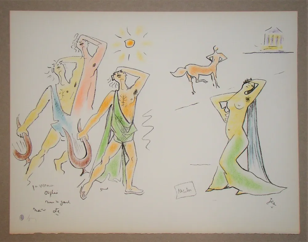 Lithographie Cocteau - Orpheus and Eurydice