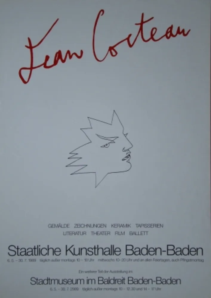 Affiche Cocteau - Visage