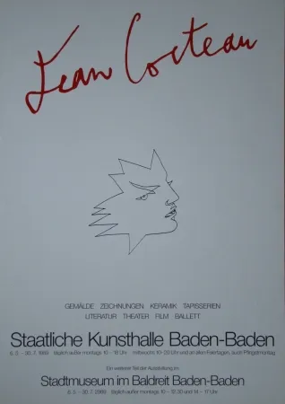 Affiche Cocteau - Visage