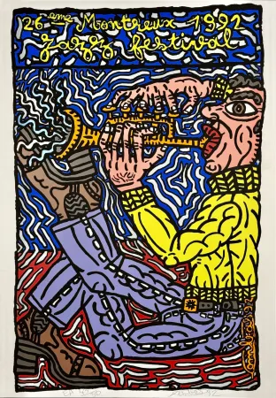 Sérigraphie Combas - 26ème Festival de Montreux, 1992 – Signée à la main