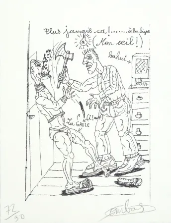 Lithographie Combas - Plus jamais ça !
