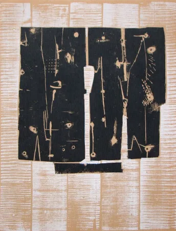 Gravure Sur Bois Consagra - Composition abstrait