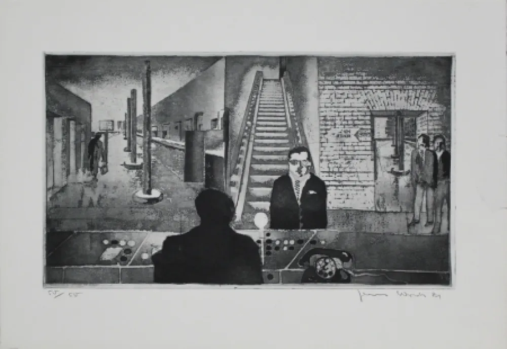 Aquatinte Cords - Bahnhof (Train Station)