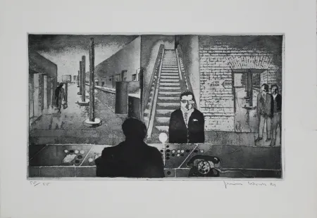 Aquatinte Cords - Bahnhof (Train Station)