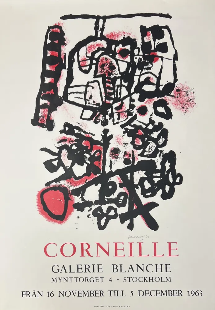 Aucune Technique Corneille - Affiche lithographique signée, galerie Blanche, 1963
