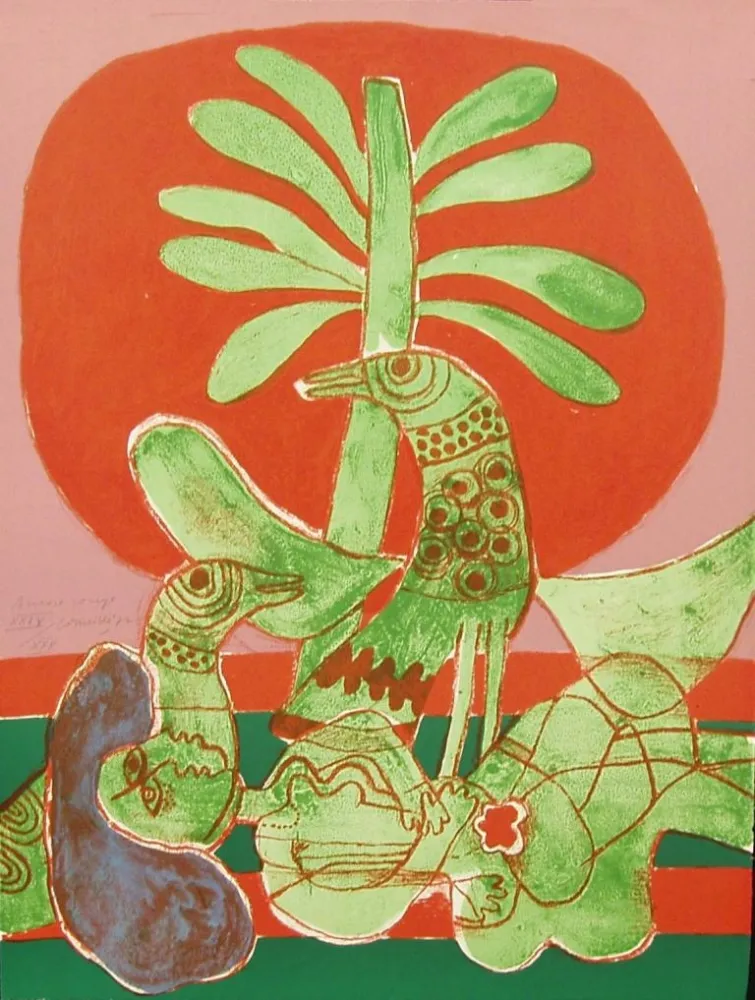 Lithographie Corneille - AMORE ROUGE