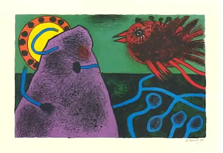 Lithographie Corneille - Aurore sur la montagne