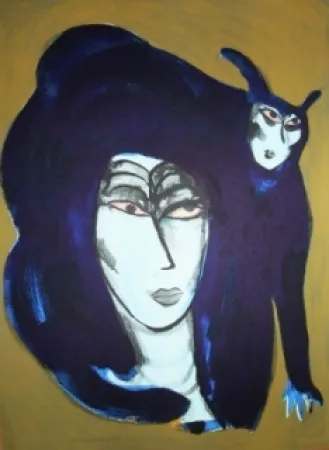 Lithographie Corneille - Chat endiablé