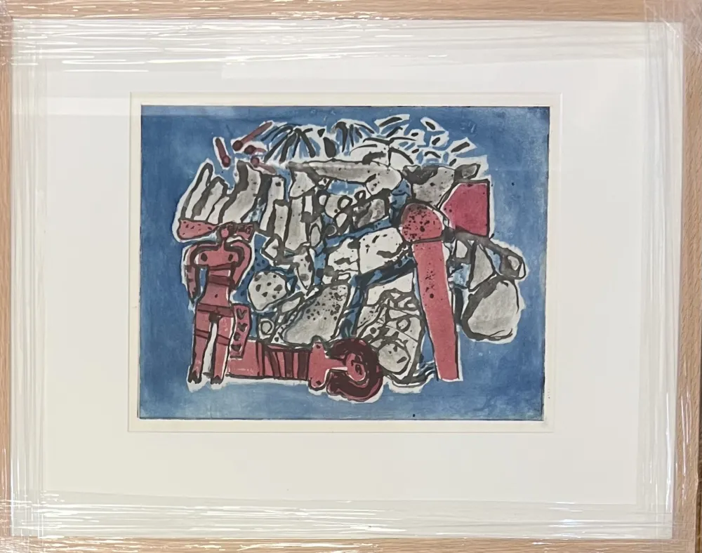 Aucune Technique Corneille - Eau-forte encadrée : Lieu rupestre E/A 