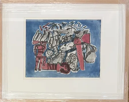 Aucune Technique Corneille - Eau-forte encadrée : Lieu rupestre E/A 