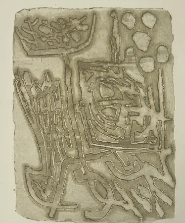 Gravure Corneille - Gravure en relief Signes dans la pierre, 1960 - E/A