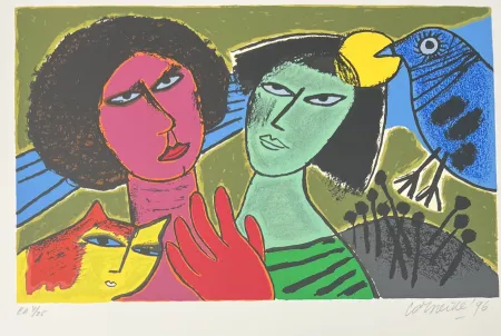 Sérigraphie Corneille - L'amour au jour ile jour 1996