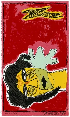 Sérigraphie Corneille - Le ciel rouge de l'amour