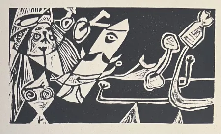 Linogravure Corneille - Linogravure Cobra La Belle d'une journée 1949