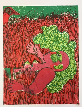 Lithographie Corneille - Lithoghraphie ancienne  Herbes, 1977 E/A