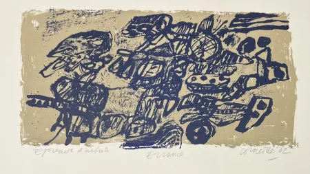 Lithographie Corneille - Lithographie ancienne Errance, 1962