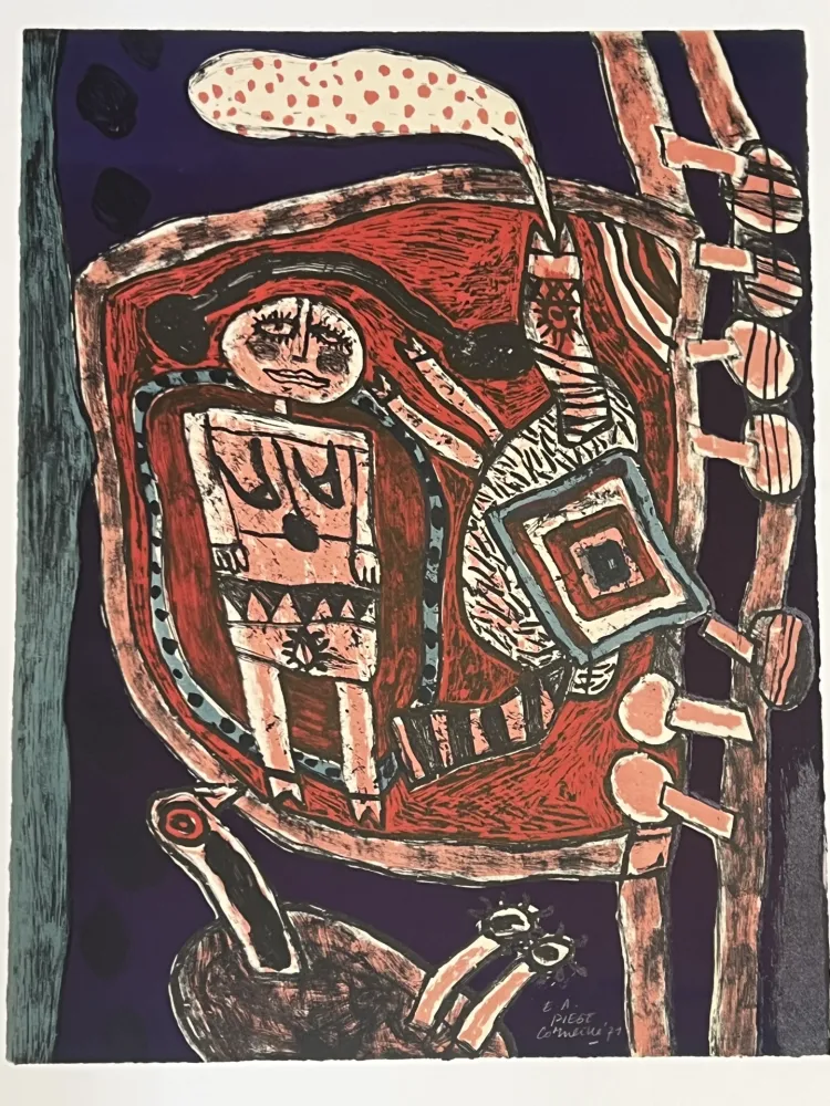 Lithographie Corneille - Lithographie ancienne Piège, 1971 E/A
