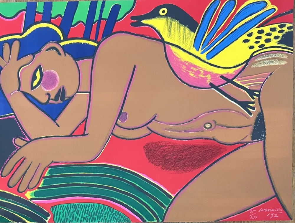 Lithographie Corneille - Lithographie Femme de l'été, 1992