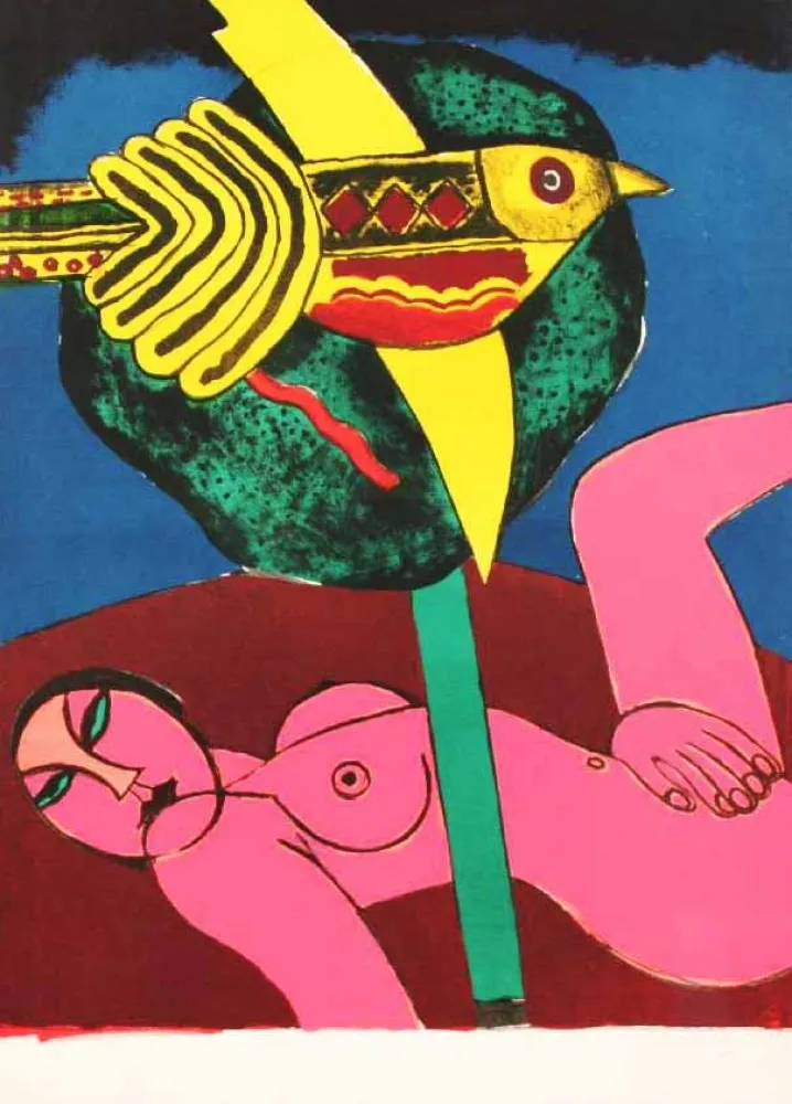 Lithographie Corneille - NUDO ROSA