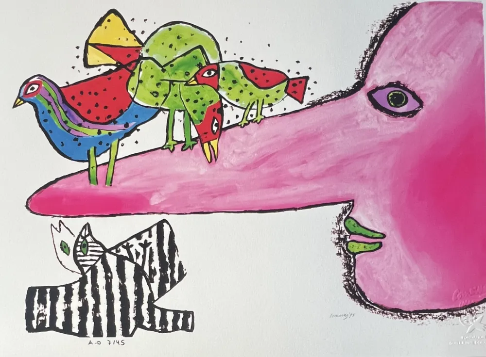 Estampe Numérique Corneille -  Pinocchio 1973 Tirage numéroté 45 ex AO