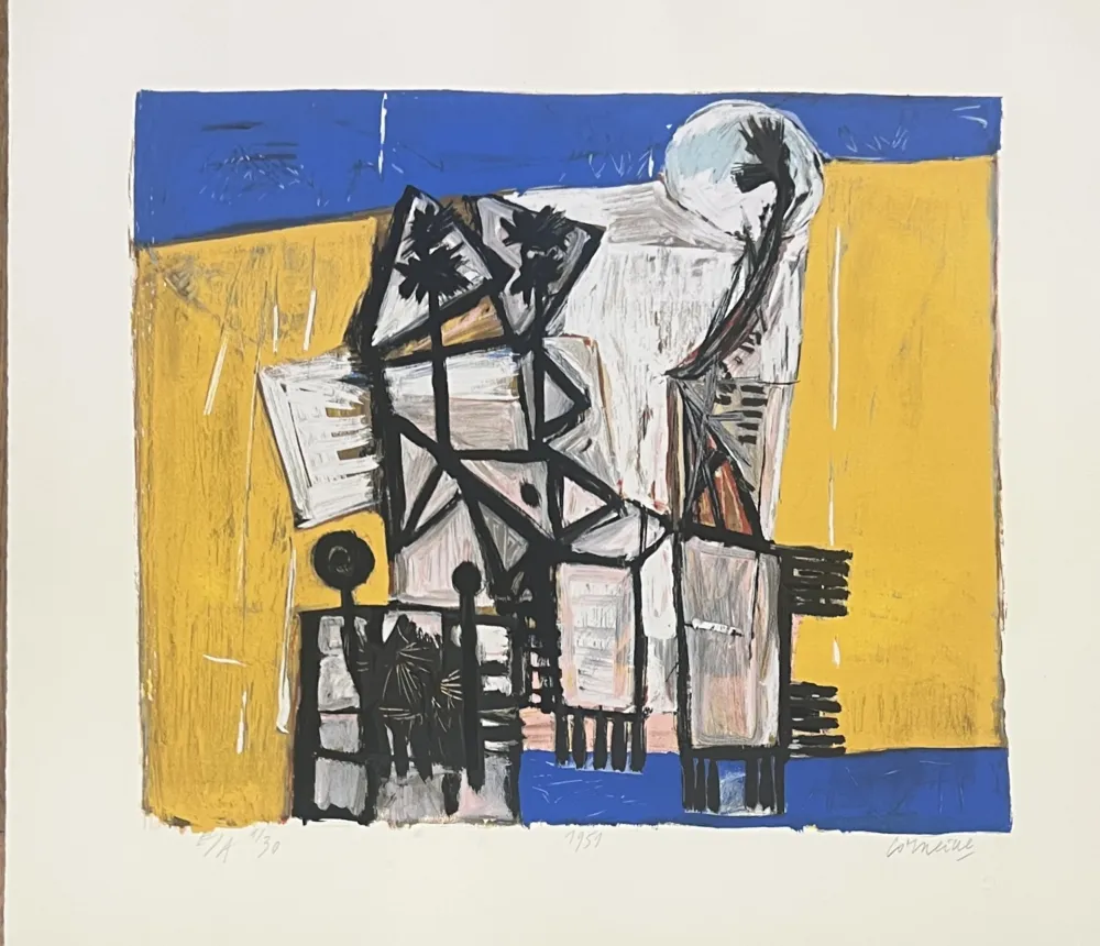 Sérigraphie Corneille - Sérigraphie Cobra, 1951. Exemplaire E/A