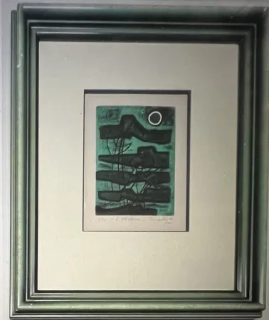 Eau-Forte Et Aquatinte Corneille - Signed; Guillaume Corneille Eau-forte encadrée L'oiseleur 1953 Numéro 3/20- Atelier Stanley William Hayter