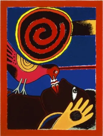 Sérigraphie Corneille - Soleil cou coupé II