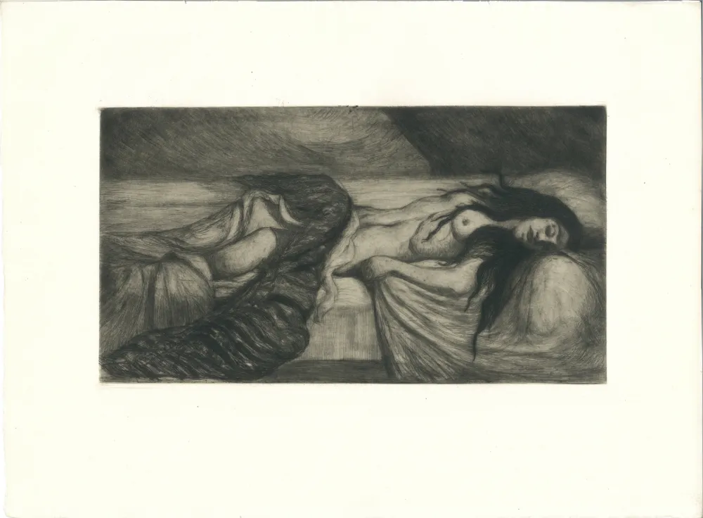 Gravure Cottet - Tristesse