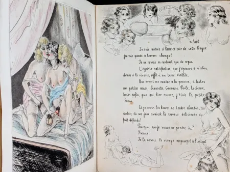 Aucune Technique Courbouleix - Léon COURBOULEIX (auteur et illustrateur)  - SUZON EN VACANCES. Journal secret d'une jeune fille. Aux dépens des Amis de Cupidon, s.d. (vers 1935, Atelier de Léon Courbouleix)  