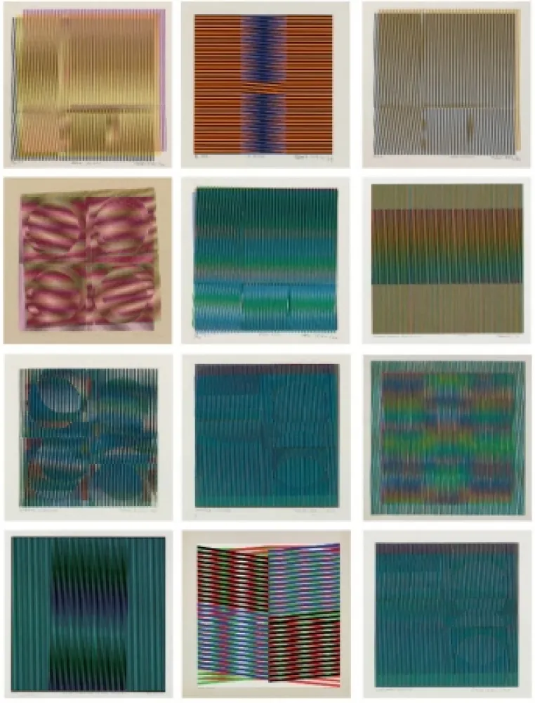 Sérigraphie Cruz-Diez - Grupo de 15 Serigrafías sobre papel 