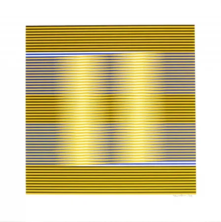 Sérigraphie Cruz-Diez - Induction Chromatique (Blue & Yellow) 
