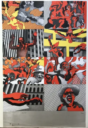 Lithographie Cueco - Grèves et manifestations