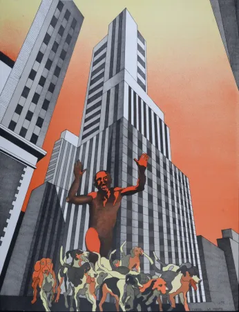 Lithographie Cueco - La Meute, circa 1968 - Hand-signed