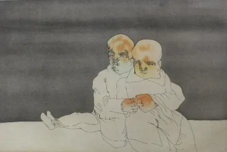 Eau-Forte Et Aquatinte Cuevas - Pareja en el mar