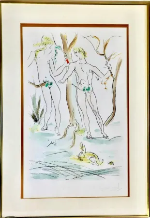 Eau-Forte Dali - Adam et Eve
