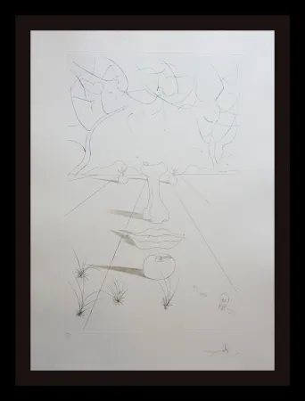 Gravure Dali - Aurelia Visage Surrealiste