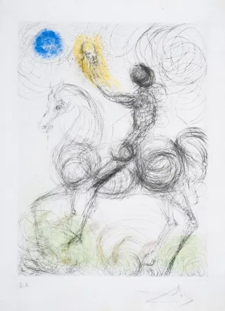 Aucune Technique Dali - CAVALIER ET LA MORT, 1969