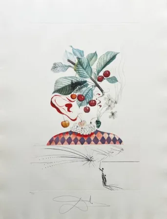 Lithographie Dali - Cérises Pierrot (Pierrot Cherries)