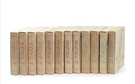 Livre Illustré Dali - Dante : LA DIVINE COMÉDIE. 12 volumes. 100 planches couleurs + suite couleurs + suite gravée + décompositions des couleurs (1959-1963)